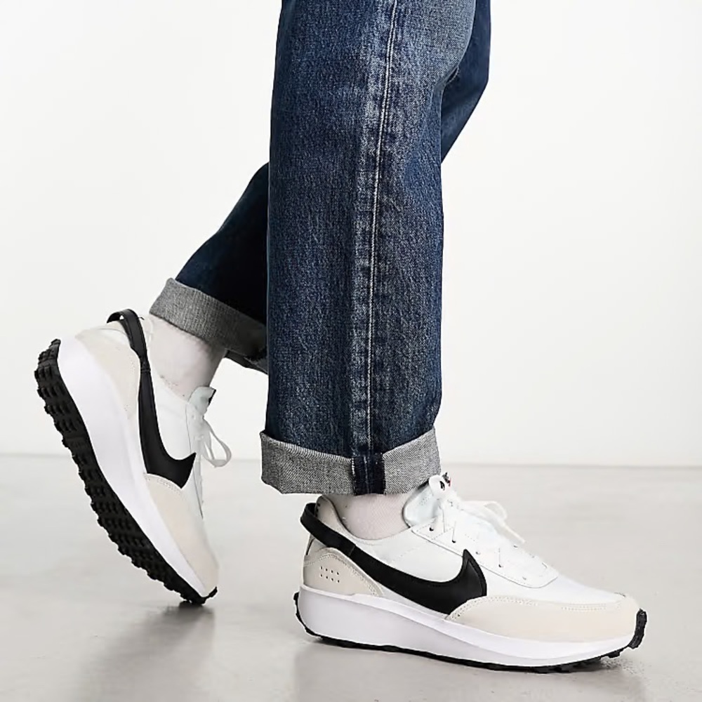 Nike Black and Cream Sneakers with Textured Sole